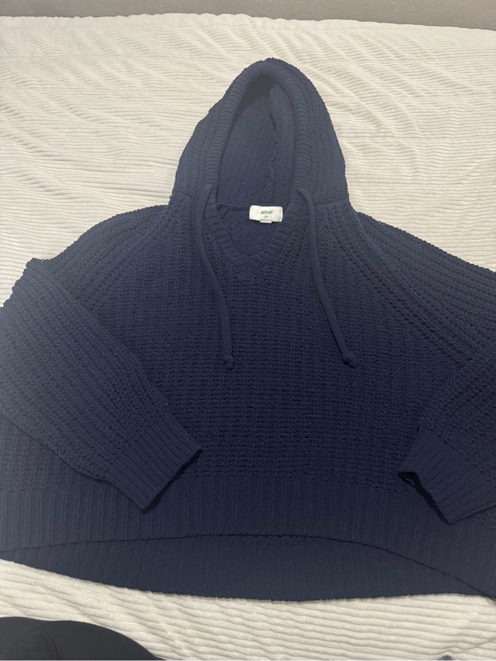 Women’s Navy Knit Hoodie Sweater - Brand: ARITZIA